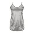 thumbnail image 6 of cfhntfmh Silky Pajama Set for Women Pjs Cami Top and Shorts Satin Solid Color Pj Sets Camisole Loungewear 2 Piece Party Nightwear, 6 of 7