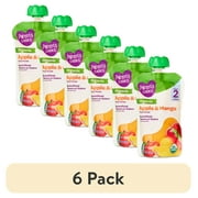 (6 pack) Parent's Choice Organic Stage 2 Baby Food Apple and Mango Puree, 4 oz Pouch