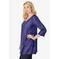 thumbnail image 3 of Woman Within Plus Size Perfect Printed Three-Quarter-Sleeve V-Neck Tunic, 3 of 6
