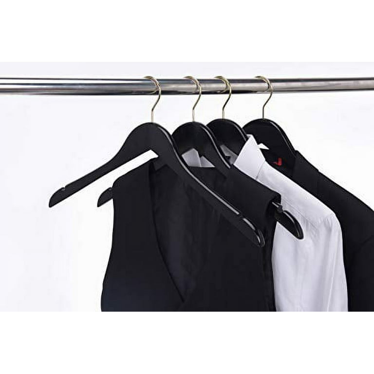 Black Wooden Hangers Heavy Duty Suit Hangers with 360° Swivel Hook Woo –  Decorstylish