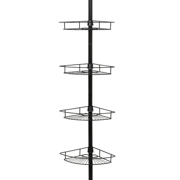 Bronze Shower Caddy with 4 Shelves, Zenna Home Tension Pole