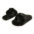 thumbnail image 7 of Hunter Women's Faux Fur Flatform Crossover Slide, Black,7 M US, 7 of 7