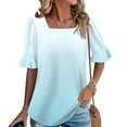 thumbnail image 2 of Half Sleeve Top for Women Summer Dressy Casual Tunic Top, Limited Time Under 10 Dollars #8, 2 of 6