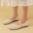 thumbnail image 4 of Womens Mary Jane Flats Adjustable Strap Lightweight Breathable Shoes for Work & Daily Walking Round Toe Casual Mesh Ballet Flat Shoes, 4 of 6