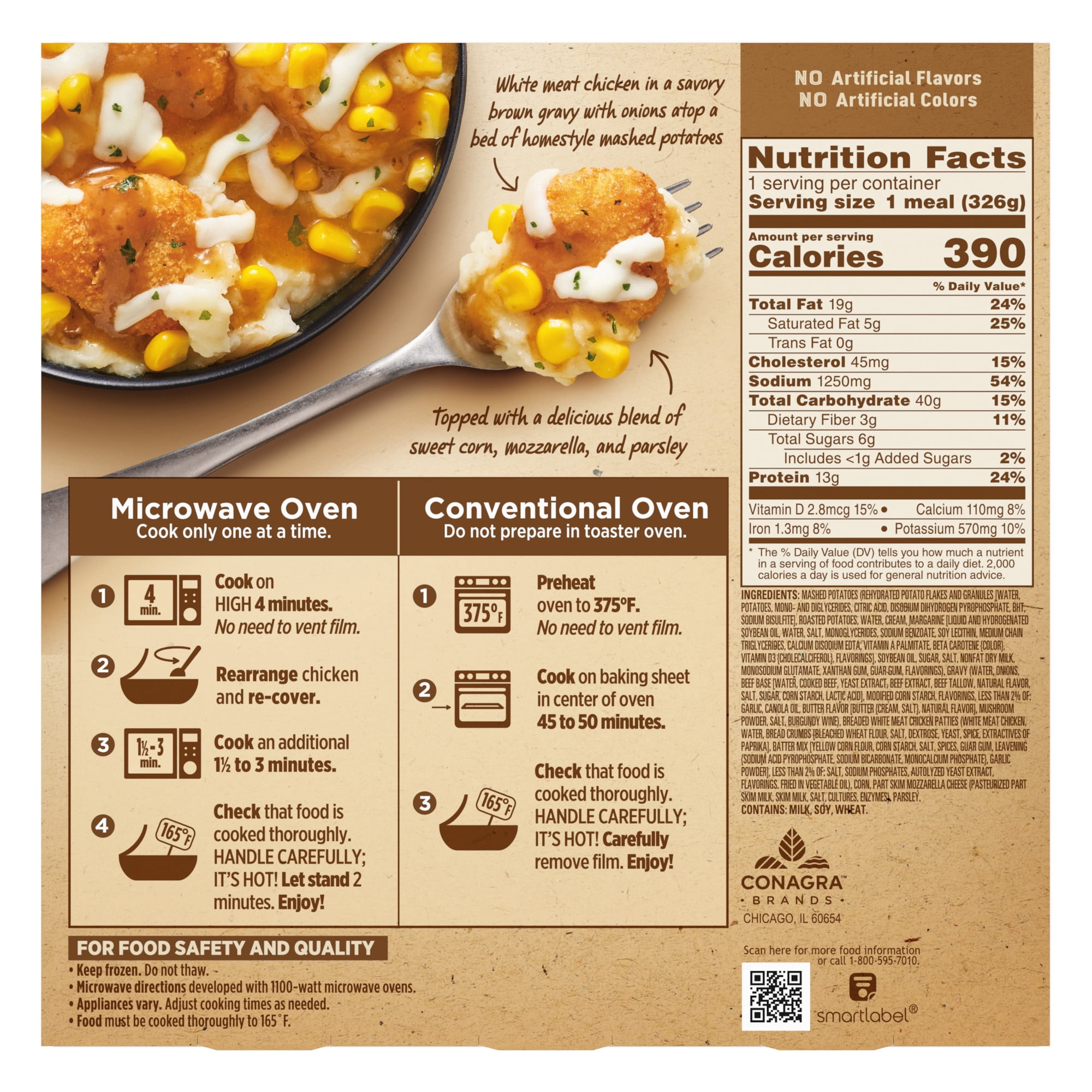 Marie Callender's Fried Chicken and Mashed Potato Bowl, Frozen Meal, 11.5 oz. (frozen)