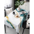 thumbnail image 6 of Marble Turquoise Table Cloth, Gold Foil Ceramic Style Crack Scratch Waterproof Tablecloth for Rectangle Tables, Reusable Washable Fabric Table Cover for Restaurant Kitchen Dining Tables 54"x108", 6 of 6
