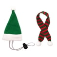 thumbnail image 1 of Fiudx Conjunto de Gorro y Bufanda Navideños para Mascotas, con Rayas Festivas Rojas y Verdes, Bonito Disfraz Navideño para Perros y Gatos Pequeños, Perfecto para Fotos Navideñas y Reuniones Familiare, 1 of 1