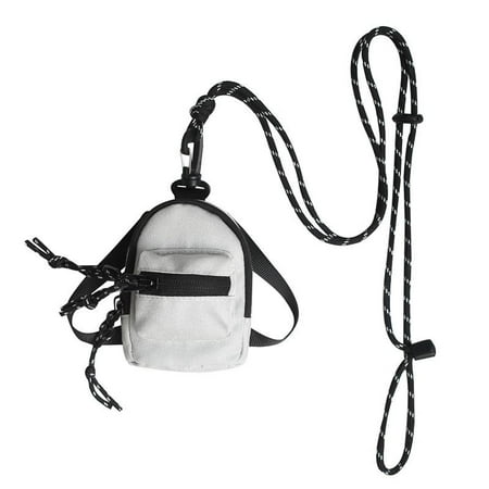 

QUNAG New Key Headset Card Storage Bag Mini Backpack Nylon Pendant Package Bag Men Chest Bag Man Crossbody Bag Casual Handbag Travel(Grey)