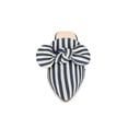 thumbnail image 6 of BLISSFUL STEP Women's Pointed Toe Stripe Bow Slide Flats Mules Dark Blue 5, 6 of 8