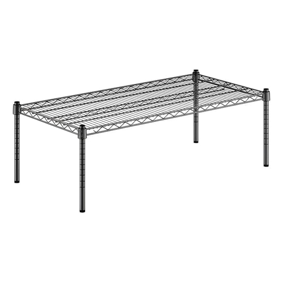 21" x 42" x 14" Black Epoxy Wire Storage Shelf, Dunnage Rack, 1 Tier Small Shelf