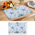 thumbnail image 6 of Coastal Starfish Placemats Set of 12 Summer Ocean Coral Place Mats Indoor Wipeable Table Mats Washable Cloth Dining Table Placemats for Kitchen Holiday Party Home Decor 13x19 Inch, 6 of 9