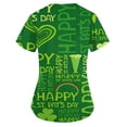 thumbnail image 5 of Uniforme de trabajo de enfermería con cuello en V y manga corta con estampado del Día de San Patricio para mujer a la moda Pompotops hkajfhjk460088, 5 of 5