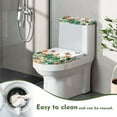 thumbnail image 4 of SEANATIVE Butterfly Toilet Cover Lid Set of 2 Pcs Palm Leaves Toilet Tank Cover Replacement Toilet Seat Cover and Lid Cover Home Indoor Toilet Seat Lid Cover with Elastic Edges, 4 of 7