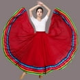 thumbnail image 2 of DHFJKG Long Skirts For Women Ethnic Style Flowy A Line Maxi Skirt High Waisted Dance Performance Trendy Skirt, 2 of 3