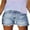 Blue, variant on Pink Queen Women Summer Denim Shorts Mid Rise Ripped Faryed Hem Distressed Strectch Short Jeans S-2XL