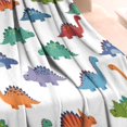 thumbnail image 3 of White Dinosaurs Colorful Species Pattern Blanket,Comfortable Soft Lamb Wool Throw Blanket,All Season,Warm Lightweight Blankets for Sofa Bed Couch Living Room Chair,30"x40", 3 of 4