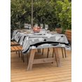 thumbnail image 2 of Outdoor Tablecloth with Umbrella Hole and Zipper, Grey Black Christmas Rectangle Table Cloth 52x70 Inch Waterproof Tablecloth, Xmas Snowman Snowflake Picnic Table Cover for Patio Camping, 2 of 7