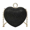 thumbnail image 2 of Heart Shaped Evening Clutch Bag For Women Chain Shoulder Handbag Rhinestone Party Purse Compact Formal Bag For Wedding Prom Dinner Event Stylish Mini Crossbody Handbag Black Gold Silver, 2 of 6
