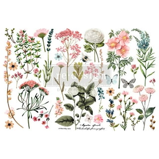 Redesign with Prima Decor Transfers Dried Wildflowers