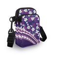 thumbnail image 3 of HELLHERO Birthday Holiday Gift Lightweight Adjustable Shoulder Strap Crossbody Bag Stylish for Outdoor Travel Daily Use, Purple Geometric Floral, 3 of 7