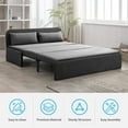 thumbnail image 3 of Mjkone Convertible Sofa Bed Queen Size,Linen Pull Out Sofa Bed with Cushions&Throw Pillows,Revesible Sleeper Couch for Apartment/Small Spaces,Dark Gray, 3 of 8