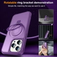 thumbnail image 2 of Magnetic Case for iPhone 11 Pro Max Ring Holder Bracket Cover, Compatible with MagSafe Wireless Charging Car Mount, Hybrid Shockproof Dustproof Slim Rugged Case for iPhone 11 Pro Max, Purple, 2 of 7