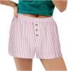 thumbnail image 3 of Teissuly Women's Summer Striped Plaid Button-up High-waisted Casual Shorts Casual Wide-leg Shorts, 3 of 3