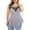 Gray, variant on Fesfesfes Plus Size Tops for Women Mesh Lace Splicing Round Neck Sleeveless Tops Elegant Solid Color Tees Tops Casual Tunic Loose Irregular Hem Blouse Tops