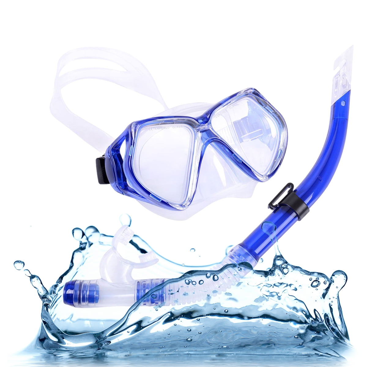 Snorkel Set Adults, Anti Fog Snorkel Mask Snorkeling Set 180° Panoramic