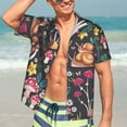 thumbnail image 7 of Kll Men'S Hawaiian Shirt Short Sleeve Button Down Beach Shirts-Mushrooms Snails Butterflies, 7 of 7