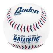 Baden Ballistic Leather Pitching Machine Baseballs, White, 9 Inch, 12-Pack
