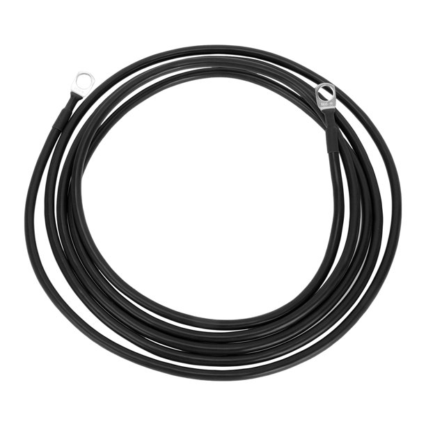 Cables Inversores de Batería de Cobre Estañado de 10FT con Terminal de 3/8" Lug de 7 AWG - 1 Pc Negro