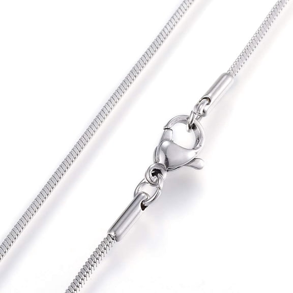 5pc 5Pcs Snake Chain Necklaces Tarnish Resistant Classic Plain 304 Stainless Steel Necklaces with Lobster Claw Clasps for Women Man Festival Elegant Gifts Personalized Jewelry 1.2mmx23.7 inch(60.2cm)