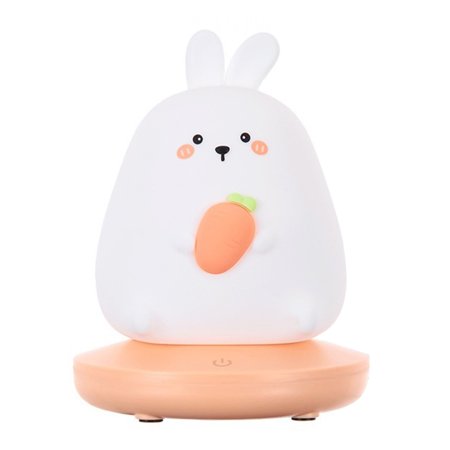 

Lomubue 1 Set Night Light Glare-free Rechargeable Adorable Appearance Adjustable Brightness Desktop Cartoon Animal LED Lamp Baby Gifts for Home