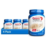 (4 pack) Premier Protein 100% Whey Protein Powder, Vanilla Milkshake, 30g Protein, 23.3 oz, 1.7 lb