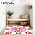 thumbnail image 3 of ODIKA 2'x3' Machine Washable Non-Slip Area Rug, Joyful Peppermint Dream Hook Stitch Workshop High Traffic Rug, Red, 647083, 3 of 7