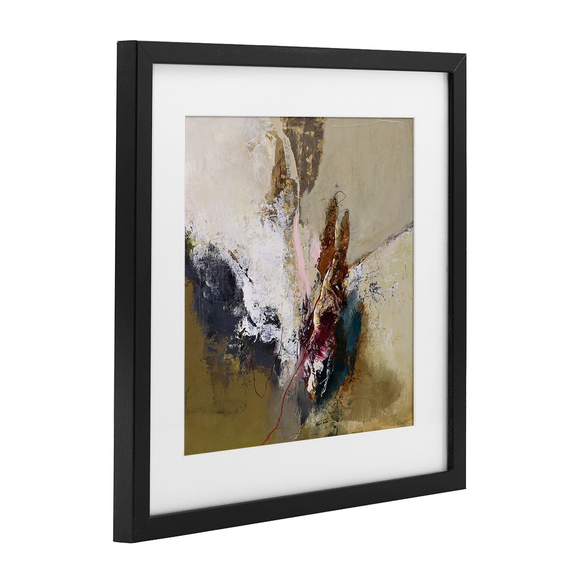 Earthy Mood Composition Black Framed Print Under Glass, design by Design Fabrikken