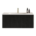 thumbnail image 4 of Bathroom Vanity 36": Striped Black Oak, White Ceramic Sink, Practical Choice - Pre-assembled 36" Fashionable U Shape Wall Fitting, 4 of 6