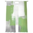 thumbnail image 2 of Sage Green Sheer Curtains 84 Inches Long 2 Panels Gray Graffiti Color Blocks Abstract Art Modern Light Filtering Semi Sheer Window Curtains Drapes for Bedroom Living Room 52"x84", 2 of 7