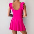 thumbnail image 6 of Minjewel Women's Slimming One-Piece Swimsuits, Ruched Tummy Control & Triangle Liner with Sexy Cutout, Bathing Suit for Beach & Pool,Hot Pink L, 6 of 6