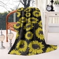 thumbnail image 2 of Black Sunflower Pattern Blanket,Comfortable Soft Flannel Throw Blanket,All Season,Warm Lightweight Blankets for Sofa Bed Couch Living Room Chair,40"x50", 2 of 4