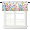 thumbnail image 3 of Easter Valance for Windows, Easter Eggs Flowers Butterfly Short Kitchen Window Treatment Curtain, Holiday Rustic Farmhouse Rod Pocket Valances Curtains for Living Room/Bedroom 54"x18", 3 of 6