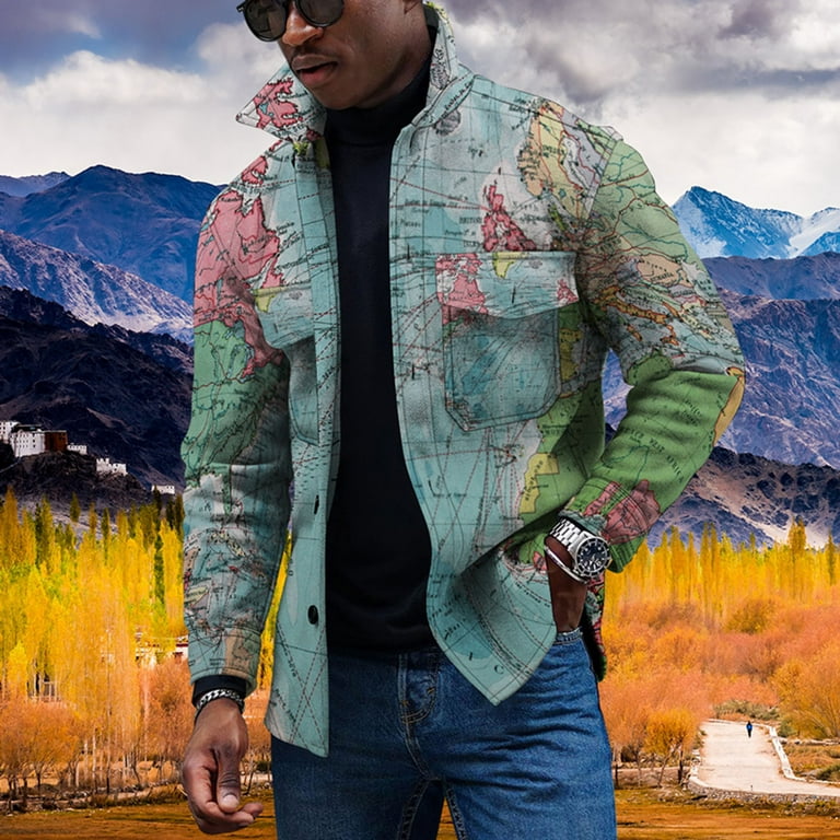 Men's Jacket 2023 Spring And Autumn New Fashion Lapel Trend Print