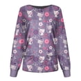 thumbnail image 1 of Awdenio Blouse d'Uniforme de Travail pour Femmes à Manches Longues Col Rond Imprimé, 1 of 4