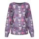 thumbnail image 1 of Blusa de uniforme de trabajo para mujer con estampado de cuello redondo y manga larga a la moda para mujer Fridja  fksj2416, 1 of 4
