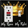 thumbnail image 1 of Metal Light Switch Plate Outlet Cover (My Room My Rules Crown - Single Rocker Single Toggle), 1 of 2