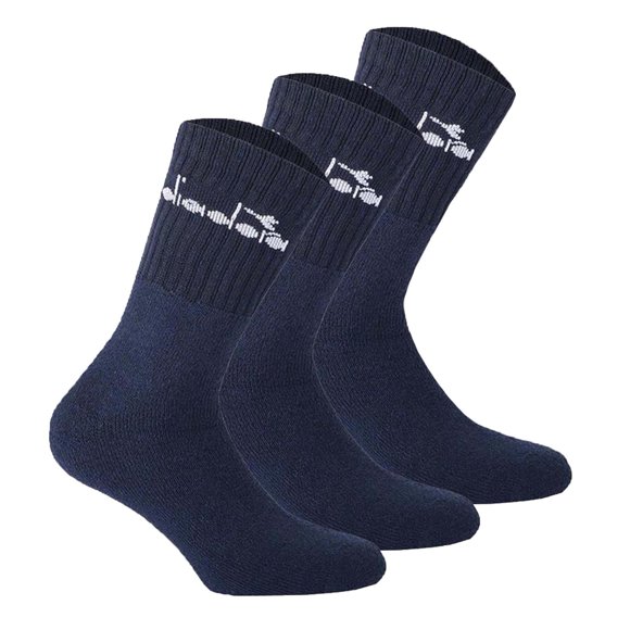 Calcetines de Tenis Unisex Diadora - Paquete de 3, Logotipo Azul oscuro 43-46