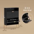 thumbnail image 3 of HOMCOM Armoire à Chaussures avec 2 Tiroirs Basculants, Armoire de Rangement à Chaussures Mince, Noir, 3 of 10