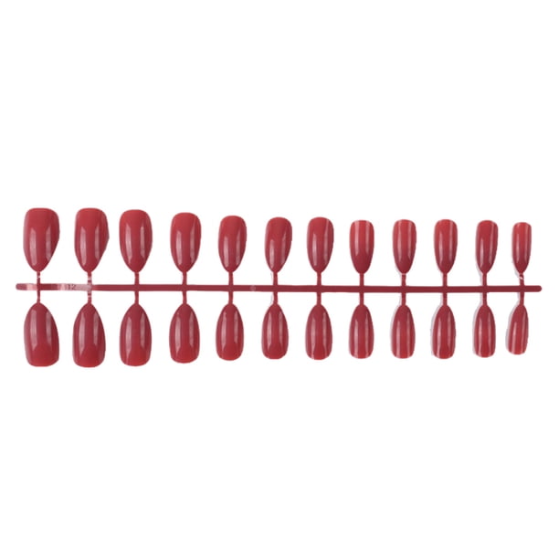 Vogacara 24 piezas de uñas postizas para mujer, bricolaje, herramientas de decoración de manicura falsa, accesorio de decoración de moda, puntas de Juegos de manicura rojo frijol rojo Vogacara CE011429-34