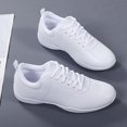 thumbnail image 4 of AUDeals Youth Cheer Shoes, White High Top Dance Sneakers with Secure Lace Up Comfort for Training and Competition (White, 6.5), 4 of 7
